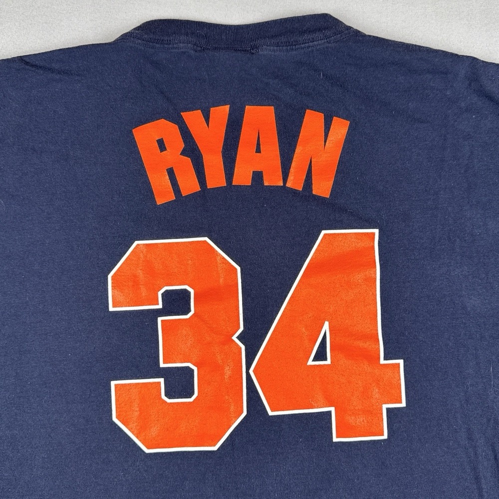 Vintage Nolan Ryan 34 Houston Astros Majestic Cooperstown T Shirt XL MLB Navy